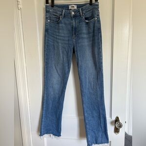 PAIGE Blue Straight Leg Jeans Timeless Style